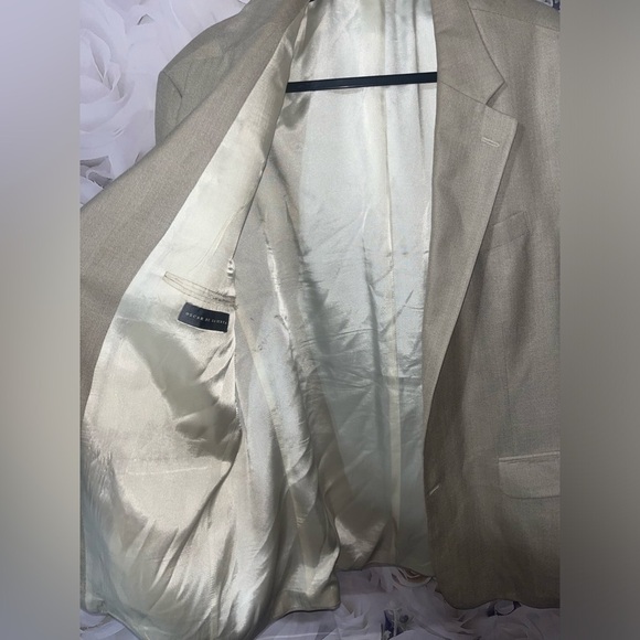 Oscar De La Renta Men’s Taupe/Tan Suit Jacket/Sports Coat/Blazer size 46R​​​​​​​ - Picture 4 of 7